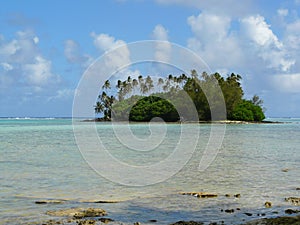 Idyllic tropical beach and atoll in Rarotonga