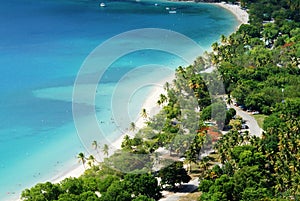 Idyllic tropical beach at Magens bay, St. Thomas USVI, close-up view