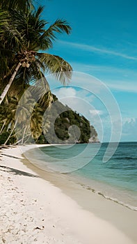 Idyllic tropical beach with white sand and calm sea