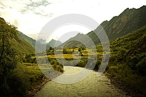 Idyllic valleys in western sichuan, china