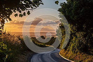 An Idyllic View over a Rural Sussex Landscape at Sunset