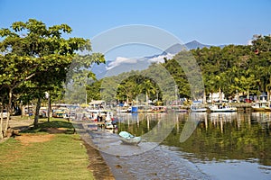 Idyllic view of river Pereque at low tide, Paraty, Brazhil