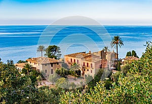 Mediterranean mansion at sea coast of Majorca island, Spain