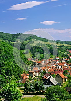 Idyllic village in the thuringian forest photo