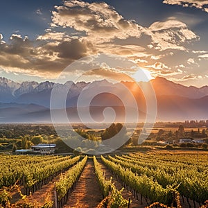 Idyllic Vineyards of Mendoza, Argentina