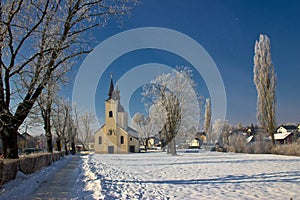 Idyllic winter - Church in snow