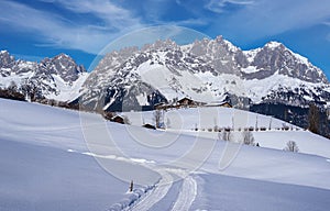 Idyllic winter landscape in Austria, Tyrol, Austria