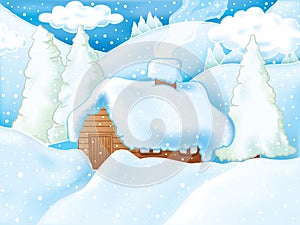 Idyllic winter scene