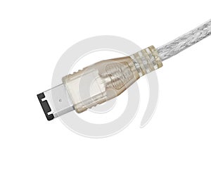 IEEE 1394 or FireWire cable isolated on white