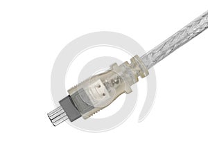 IEEE 1394 or FireWire cable isolated on white