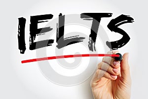 IELTS International English Language Testing System - international standardized test of English language proficiency for non- photo