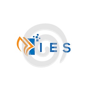 IES credit repair accounting logo design on white background. IES creative initials Growth graph letter logo concept. IES business photo