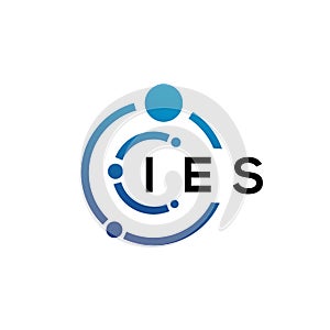 IES letter technology logo design on white background. IES creative initials letter IT logo concept. IES letter design photo