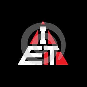 IET triangle letter logo design with triangle shape. IET triangle logo design monogram. IET triangle vector logo template with red