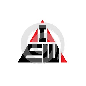 IEW triangle letter logo design with triangle shape. IEW triangle logo design monogram. IEW triangle vector logo template with red