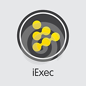 Iexec Blockchain Cryptocurrency. Vector RLC Element.