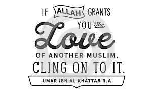 If Allah grants you the love of another muslim, cling on to it. Umar ibn Al Khattab r.a