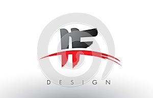 IF I F Brush Logo Letters with Red and Black Swoosh Brush Front