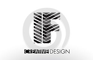 IF I F Lines Letter Design with Creative Elegant Zebra