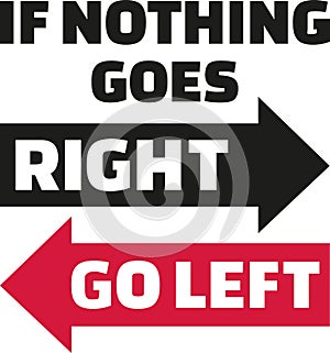 If nothing goes right, go left. Wisdom quote.