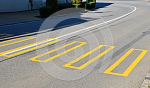 If a pedestrian crossing is closed, a new temporary one must be marked elsewhere. yellow orange lines of traffic signs are used fo