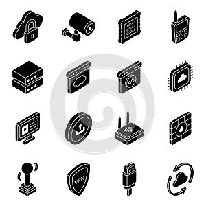 Pack of Cloud Computing Solid Icons