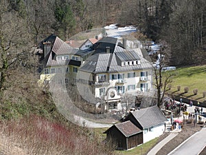 Schwangau is called the `village of royal castles`, it is located under a mountain, over which Neuschwanstein and Hohenschwangau r