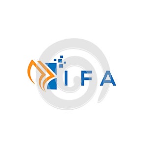 IFA credit repair accounting logo design on white background. IFA creative initials Growth graph letter logo concept. IFA business