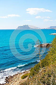 Ifach Penon view from Moraira alicante in Mediterranean