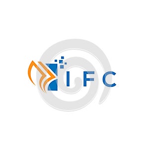 IFC credit repair accounting logo design on white background. IFC creative initials Growth graph letter logo concept. IFC business