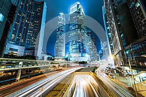 IFC at Hong Kong Night Landscape View