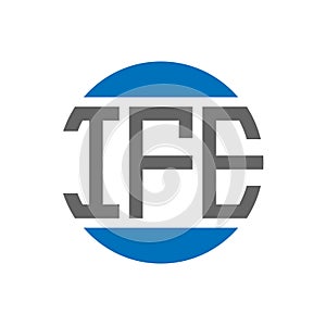 IFE letter logo design on white background. IFE creative initials circle logo concept. IFE letter design photo