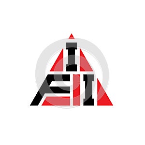 IFI triangle letter logo design with triangle shape. IFI triangle logo design monogram. IFI triangle vector logo template with red