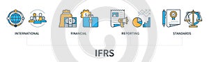IFRS infographic in 3D style