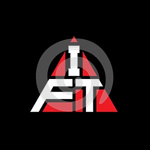 IFT triangle letter logo design with triangle shape. IFT triangle logo design monogram. IFT triangle vector logo template with red