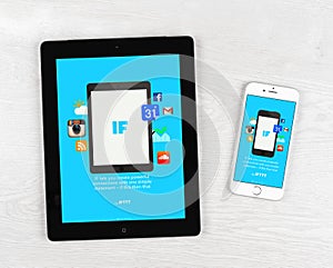IFTTT app on Apple iPhone 6 and iPad display