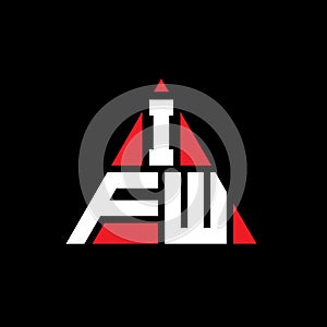 IFW triangle letter logo design with triangle shape. IFW triangle logo design monogram. IFW triangle vector logo template with red