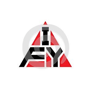 IFY triangle letter logo design with triangle shape. IFY triangle logo design monogram. IFY triangle vector logo template with red