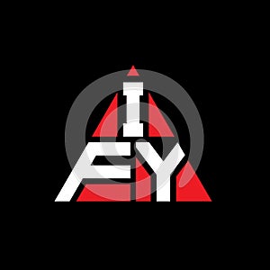 IFY triangle letter logo design with triangle shape. IFY triangle logo design monogram. IFY triangle vector logo template with red