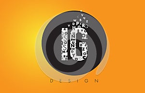 IG I Q Logo Made of Small Letters with Black Circle and Yellow B