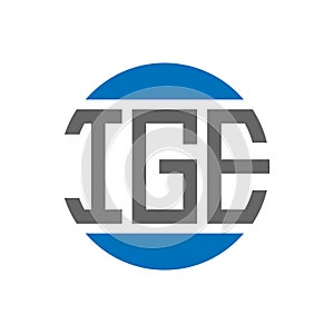IGE letter logo design on white background. IGE creative initials circle logo concept. IGE letter design photo