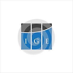 IGE letter logo design on WHITE background. IGE creative initials letter logo concept. IGE letter design photo