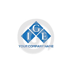 IGE letter logo design on WHITE background. IGE creative initials letter logo concept. IGE letter design photo