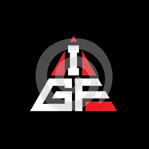 IGF triangle letter logo design with triangle shape. IGF triangle logo design monogram. IGF triangle vector logo template with red