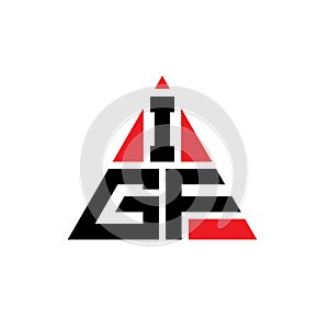 IGF triangle letter logo design with triangle shape. IGF triangle logo design monogram. IGF triangle vector logo template with red