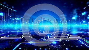 igital technology, internet network connection ,modern computer surfing internet ,futuristic innovative technology background, photo