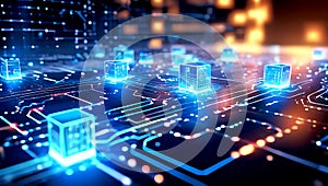 igital technology, internet network connection ,modern computer surfing internet ,futuristic innovative technology background, photo
