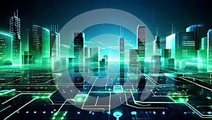 igital technology, internet network connection ,modern computer surfing internet ,futuristic innovative technology background, photo
