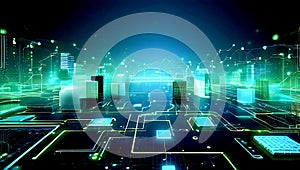 igital technology, internet network connection ,modern computer surfing internet ,futuristic innovative technology background, photo