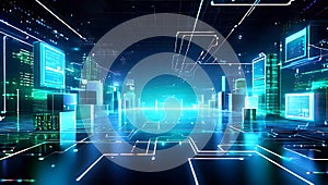 igital technology, internet network connection ,modern computer surfing internet ,futuristic innovative technology background, photo